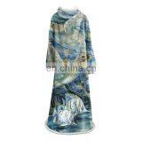 Amazon Hot Sale Wearable Blanket With Sleeves Arms Super Soft Warm Comfy Large Fleece Plush Sleeved TV Throws Wrap Robe Blanket thumbnail-1