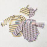 Wholesale Newborn Baby Clothes Baby Girls Boys Rainbow Strip Romper Clothes thumbnail-1