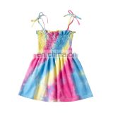 2020 Summer Girls' Tie-Dye Colorful Dress Baby Wear