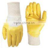 Polyester Liner Nitrile Coated Glove, 3/4 Coated, Yellow Color thumbnail-1