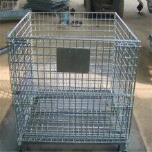 Whole Sale Price Foldable Collapsible Steel Storage Cage Wire Mesh Container thumbnail-4