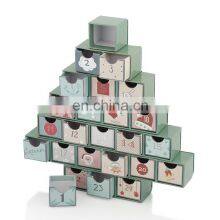 christmas paper gift box advent calendar drawers