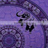 Indian Tapestry Cotton Purple Mandala Elephants Vintage Wall Hanging Art Tapestries Throw Bedsheet thumbnail-3