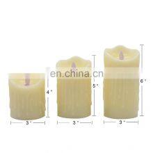 Wholesale Electronic Simulation White Wax Moving Flame Color Changing Pillar Led Candle