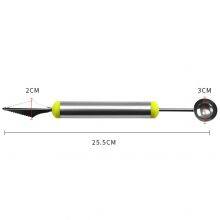 2 in 1 Kitchen Fruit Carving Garnishing Tool For Fruit Salads DIY Stainless Steel 430 Carving Knife thumbnail-5