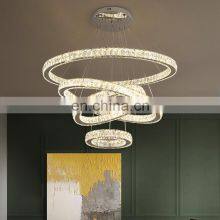 LED Round Crystal Circle Chandelier LUXURY Ring Lamp Pendant Lights For Living Room Hotel Restaurant Hanging Lights thumbnail-3