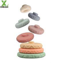 Toddlers Sensory Educational Montessori Baby Silicone Blocks - Developmental Teething Learning Stacker thumbnail-4