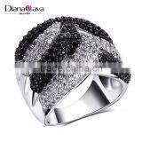 Wholesale Jewelry Smart Chunky Style Look Cubic Zirconia Black White CZ Party Ring thumbnail-2