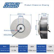 220mm 220V Iron Impeller Vortex Centrifugal Fan Backward Tilting Oil Smoke Purifier Industrial Air Purification Vortex Fan thumbnail-2