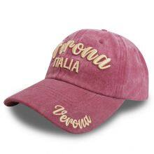 6 Panel Stone Washed Baseball Cap Cotton Vintage Baseball Hat Custom Embroidery Logo Texas Sports Caps thumbnail-2