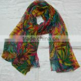 stock scarf tropical flower and trees printed scarf popular scarf new scarf