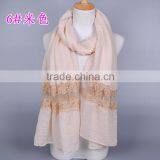 Top Quality Long Cotton Plain Fashion Women Lace Shawl Quality Choice thumbnail-5