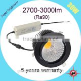 30W Warm White Color Temperature(CCT) and aluminum lamp body led downlight