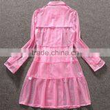 Unique Brands Designs Fashion 2014 Hot Selling Sexy Lace Turn-down Collar Double Breasted Thin Coat for Trendy Women C17281 thumbnail-6