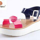 2015 pvc upper wedge sandals pu outsole plastic beach shoes shining jelly sandals crystal melissa lady shoe