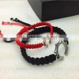 Black And Red Weave Hand Rope Sun Titanium Steel Bracelet thumbnail-2