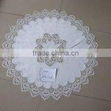 MZ White 100% Polyester Round With Lace Table Cover thumbnail-1