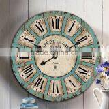 Shabby Chic Round Wall Clock Made of Wood