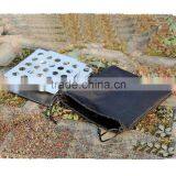 Stainless Steel Camping Wood & Alcohol Stove With Hinge Portable Stove Outdoor With Saucer Wholesale thumbnail-4