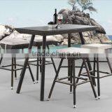 Plastic Rattan Furniture Mini Bar Table and Chairs