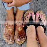 Monogrammed Sandals, Black Monogram Sandals, 5 Colors Available thumbnail-2