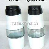TW743T 2pcs glass oil vinegar bottle set with metal casing