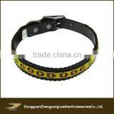 New Personalized Bead Round Braided Leather Dog Collar