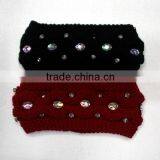 China Made Girls Fabric Headbands Rhinestone Flowers Headwrap