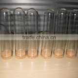 clear plastic round bottom test tube with cork cap                        
                                                Quality Choice