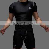 2016 Compression Tights Running Set Men Quick Dry Sports Suit Gym Wear Fitness Short Sleeve T-shirts Shorts thumbnail-2