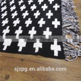 handmade white and black cross knit blanket outdoor blanket