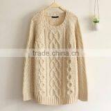 Women's Lambswool Cable Knitted Pullover Sweater