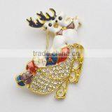 Crystal Christmas Jewelry Christmas ELK Brooch Pins thumbnail-4