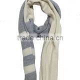 Ladies Knitted Heavy Gage Stripe Cashmere Scarf