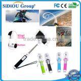 Extendable Selfie Stick Pole Handheld Monopod & Tripod for IPhone Android Phone Wired Control Built-in Shutter With Fold Holder