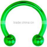 14 Gauge Green Electro Titanium Horseshoe CBR Ring thumbnail-1