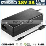 18V 3A AC DC Adapter 100-240V 50-60Hz AC Adapter 18V 3A Swithcing Power Supply 18V 3A AC Adapter