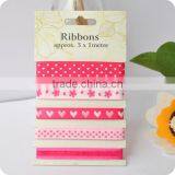 Pattern Ribbon, Grosgrain Ribbon , Ribbon Set , Scrapbooking Ribbon, Ribbon for Bowing thumbnail-1