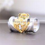 Custom Engarving 18K Gold Plating Charms Solid European Tube Bead 925 Sterling Silver Beads Wholesale 14K Gold Charms Bead thumbnail-2