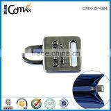 Mini Rectangular Alloy Brush Gun Metal Custom Zipper Puller thumbnail-2