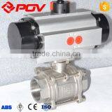 Stainless steel weld ball valve 3pcs pneumatic ball valve