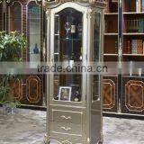 European Style Living Room Furniture Wine Cabinet, Elegant Wood Carved Showcase, Glass Door Storage Cabinet (BF01-ML040) thumbnail-1