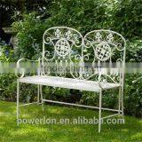 POWERLON Vintage 2 Seater Garden Bench Wrought Iron Outdoor Furniture thumbnail-1