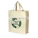 Store More Simple Beige Portable Recycle Canvas Bag With Handle thumbnail-1