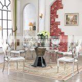 Manufacture Cylinder Glass Dining Table for Hotel Used thumbnail-6