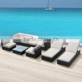 Sectional Sofa Set 9PC,Outdoor Rattan Wicker Patio Furniture ,With Off White Cushions thumbnail-1
