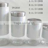 Nice 4pcs Plastic Coat Cylinder Glass Jar With Lid thumbnail-1