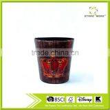 Fashionable Waste Bin Faux Leather Crown Print Trash Can thumbnail-1