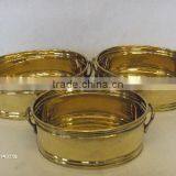 Gold Plated Brass Antique Centerpiece Planters thumbnail-1