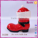Unique shoe shaped ceramic christmas gift seal for cookie jar